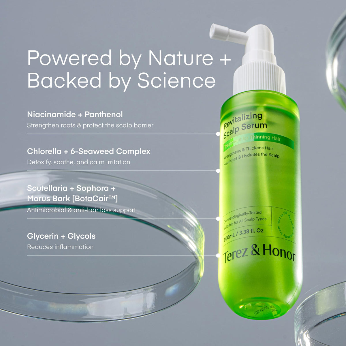 TEREZ & HONOR scalp serum lightweight mist for quick hydration