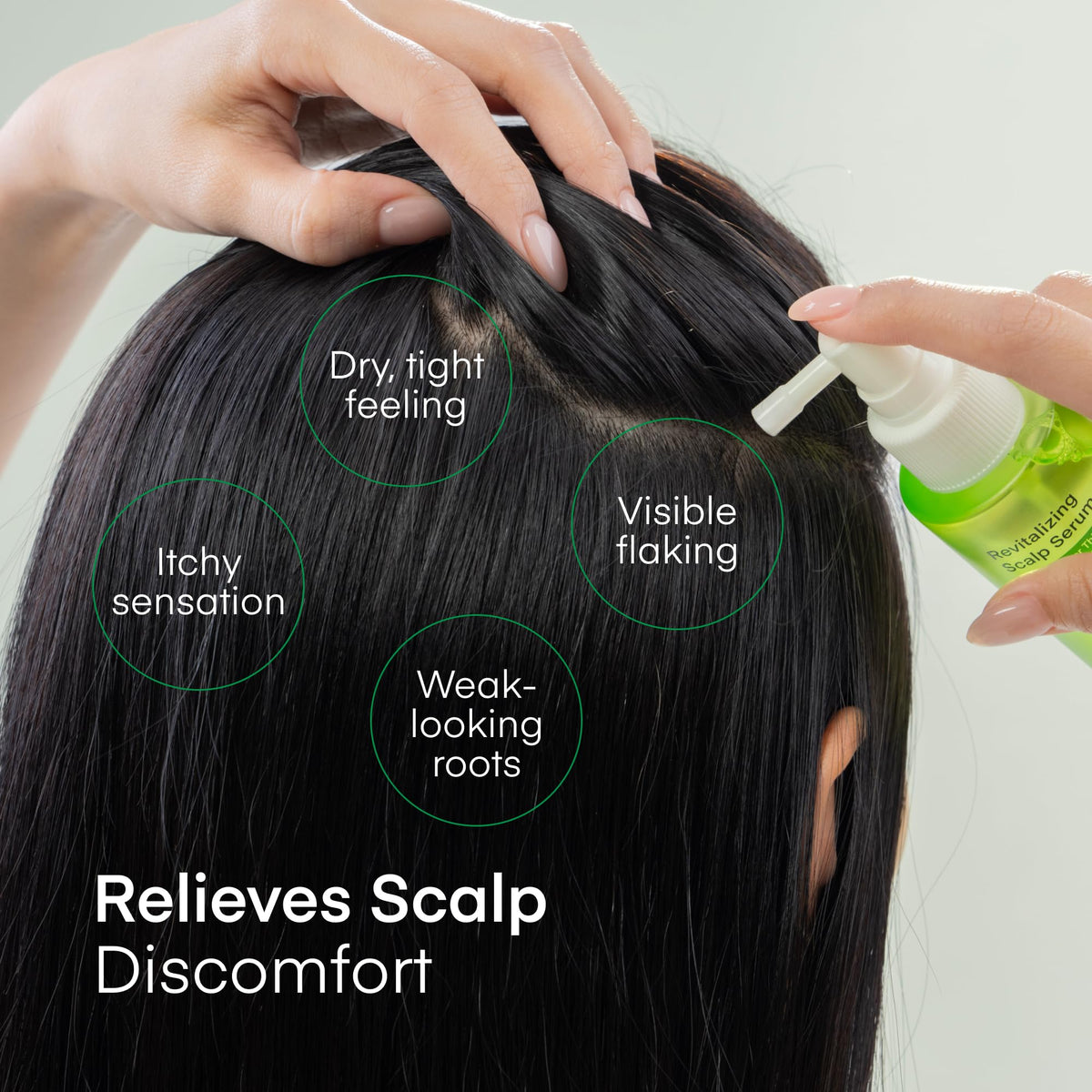 TEREZ & HONOR scalp serum on scalp massage illustrating gentle care