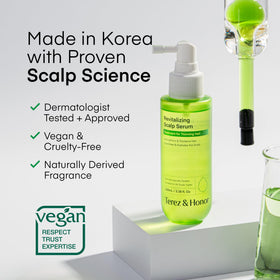 TEREZ & HONOR scalp serum tip application for easy scalp nourishment