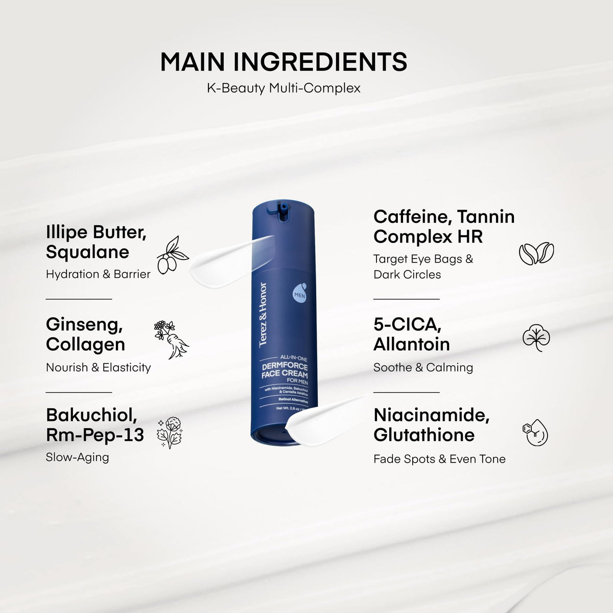 TEREZ & HONOR niacinamide ingredient close-up for skin tone support
