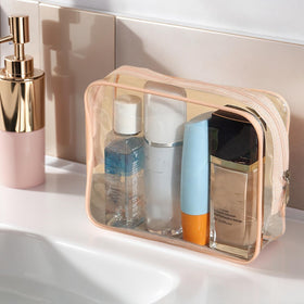 Tergy clear PVC makeup organizer for everyday cosmetics storage