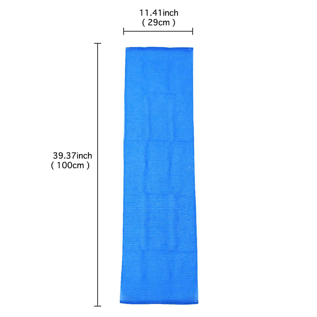 Terra Distribution 100 cm long washcloth reaches the back with ease for thorough cleansing.