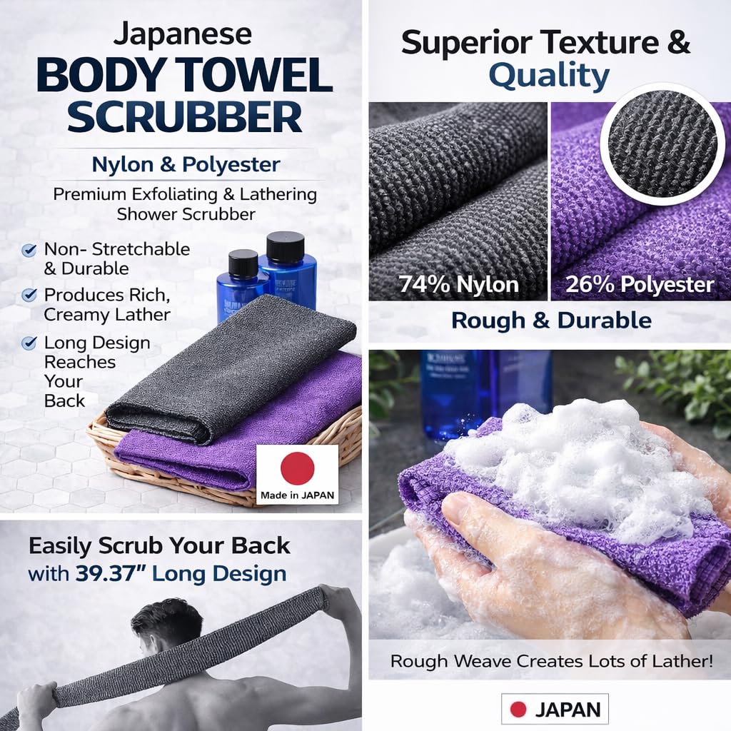 Terra Distribution 2pc set exfoliating washcloth ideal for shower routines.