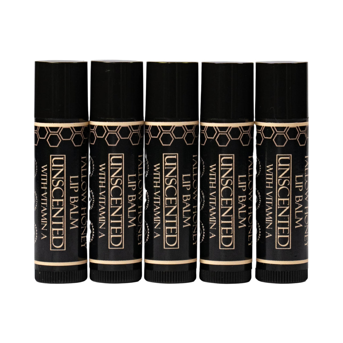 Terra Lotus Tallow Lip Balm pack of five tubes for daily hydration.