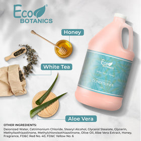 Terra Pure conditioner ingredients honey and white tea visually accented for a spa-like guest experience