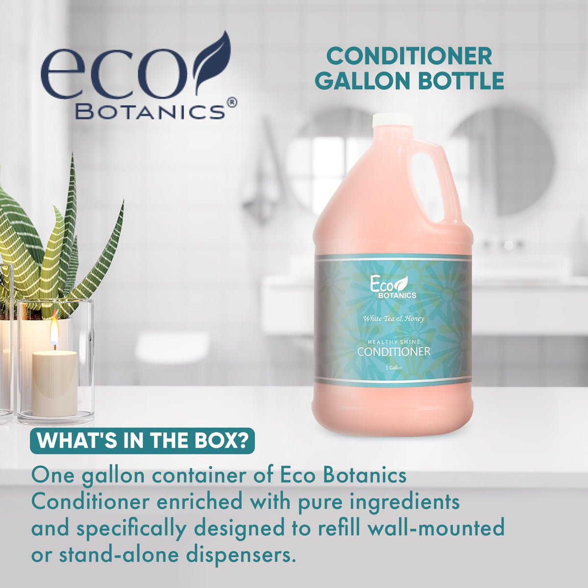 Terra Pure Eco Botanics conditioner pump dispensing setup for easy bulk refills in hotels