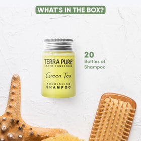 Terra Pure green tea fragrance shampoo offers a spa-like aroma for guest comfort.
