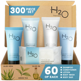 Terra Pure H2O Therapy shampoo bottle, travel-size, ideal for guest rooms.