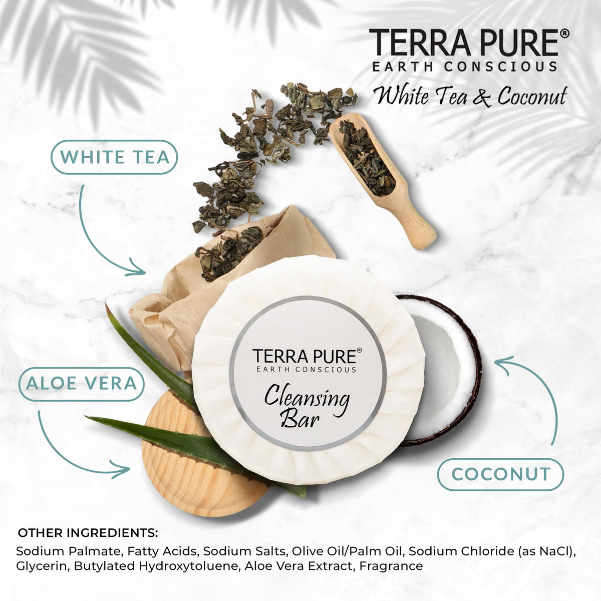 Paraben-free Terra Pure soap with vegetable-based formula for eco-conscious properties.