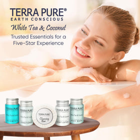 Terra Pure travel-size shampoo 1oz for hotels and rentals