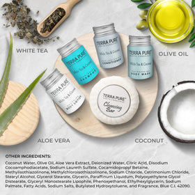 Terra Pure lotion bottle with white tea coconut scent for soft skin