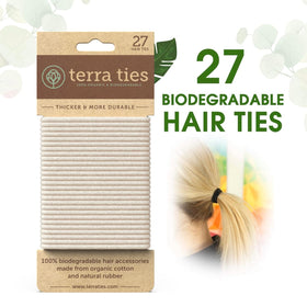 Terra Ties securing a bun with comfortable, snag-free grip