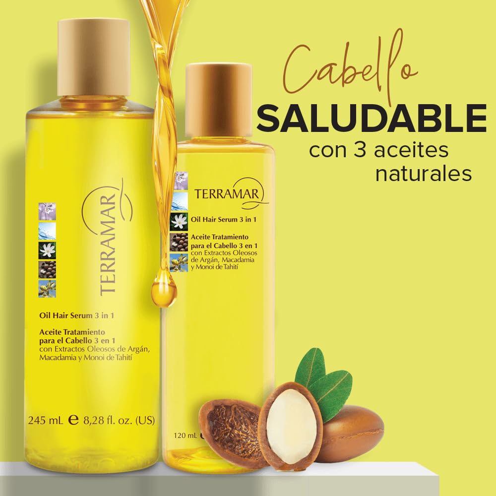 Terramar argan macadamia monoi close-up highlights nourishing oils