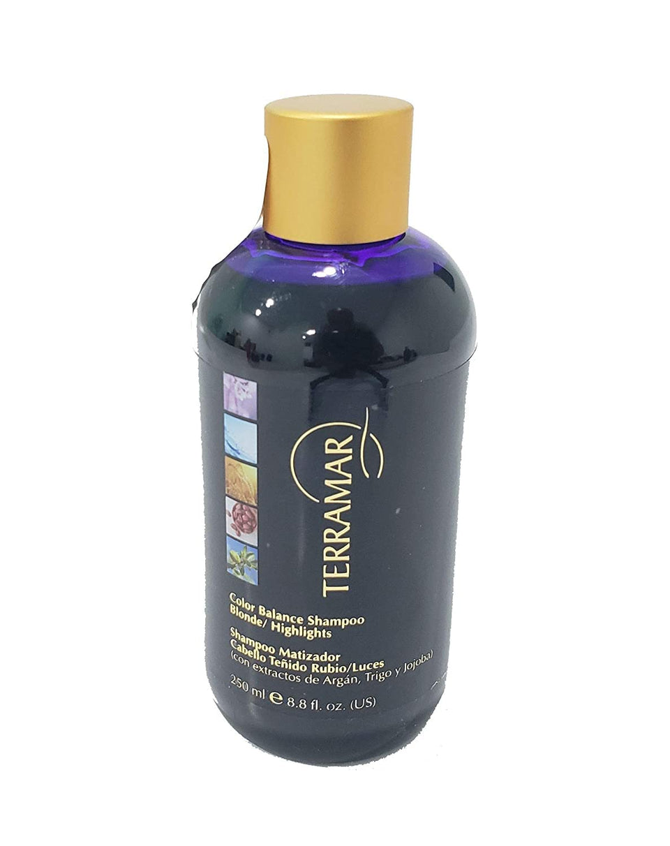 Terramar Color Balance Shampoo Blonde/Highlights bottle showing tone balance for blondes