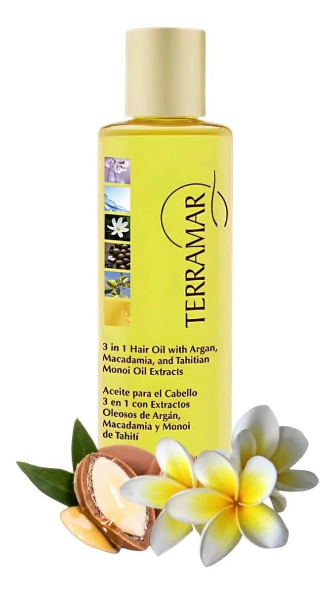 Terramar Hair Treatment Oil bottle 120ml for lightweight repair and shine.