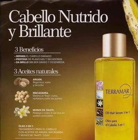 Terramar hair oil on hair demonstrates smoothing and quick absorption