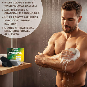 Terramed Just Think Comfort bar highlights back acne and odor control potential.