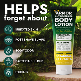 Close-up of lotion bottle dispensing a fast-absorbing formula