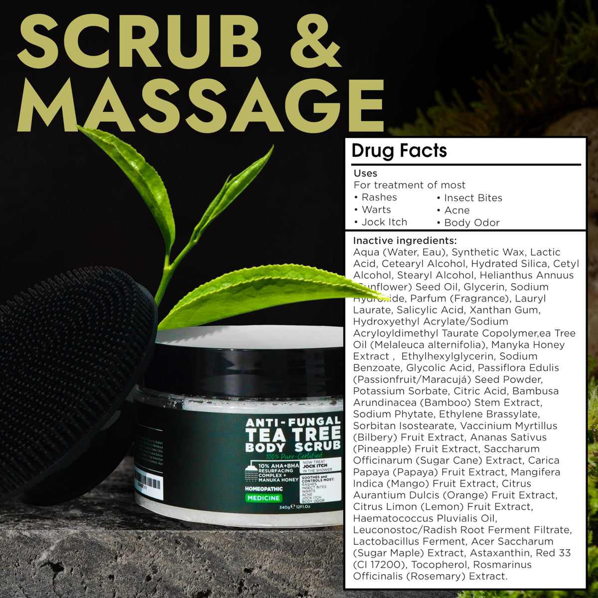 Terramed Just Think Comfort tea tree oil bottle highlights natural cleansing and freshness