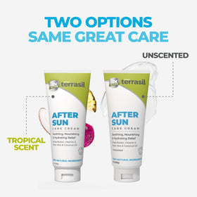 Terrasil After Sun Lotion unscented formula suitable for sensitive skin.