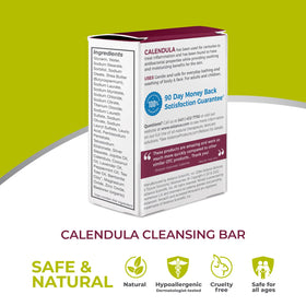 Terrasil Calendula Soap Bar dermatologist-tested image confirms a hypoallergenic formulation for sensitive skin.