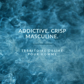 Territoire Desire bottle spritz-application shows a fresh mist for first impressions.