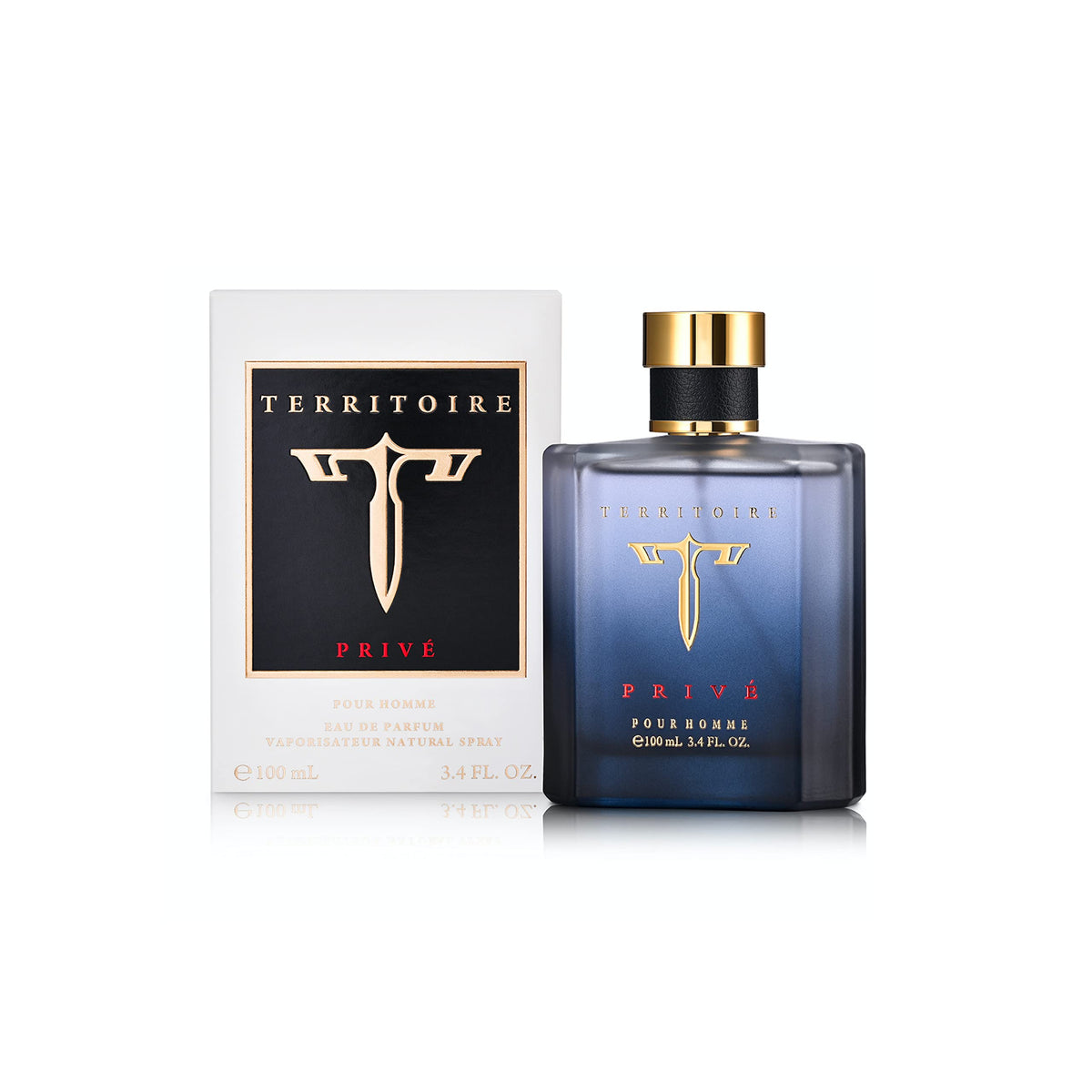 Territoire Prive bottle close-up highlighting a modern, versatile fragrance for everyday confidence.