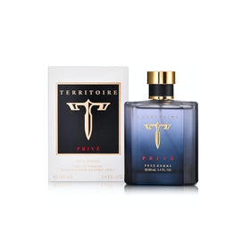 Territoire Prive bottle close-up highlighting a modern, versatile fragrance for everyday confidence.
