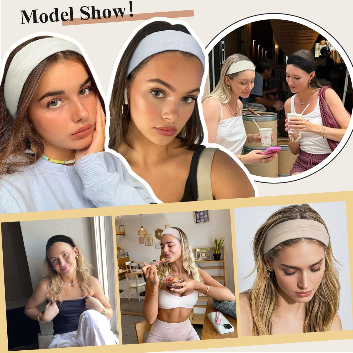 TERSE lace headbands 6-pack offers versatile color options for any outfit.