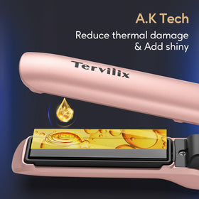 Terviiix cordless hair straightener glossy-finish result for sleek hair.