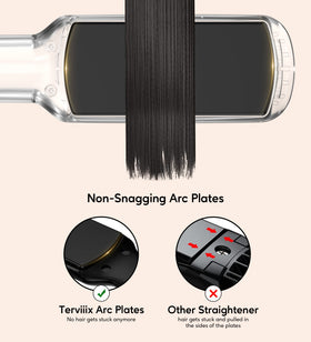 Terviiix flat iron with adjustable heat settings for tailored styling.