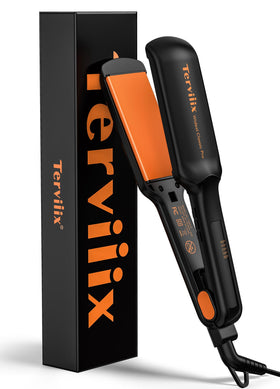 Terviiix 2-inch ceramic flat iron with wide plates for faster styling.
