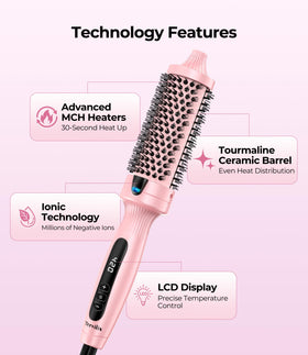 Ceramic barrel infused with argan oil keratin and tourmaline for nourished styling