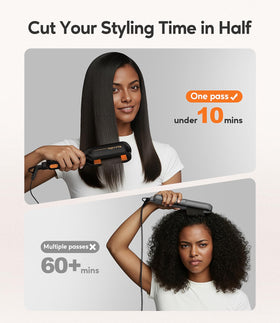 Terviiix flat iron offers 300–450°F heat settings for different hair types.