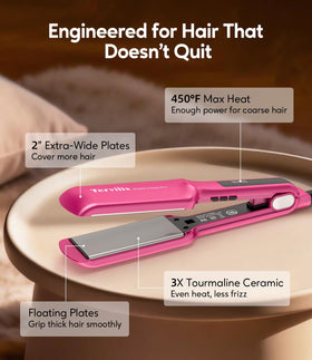 Terviiix pink flat iron features auto shut-off for added safety.