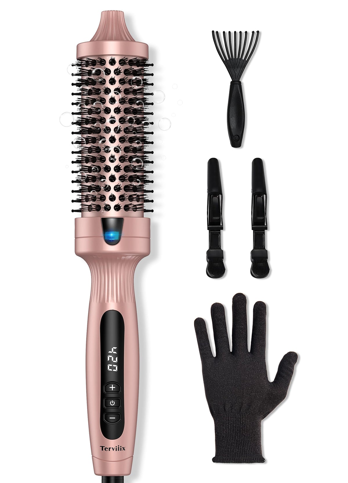 Terviiix thermal brush with a 1.5-inch barrel for voluminous, smooth styles.
