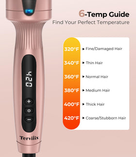 Terviiix brush with argan and keratin infused barrel for frizz reduction and shine.