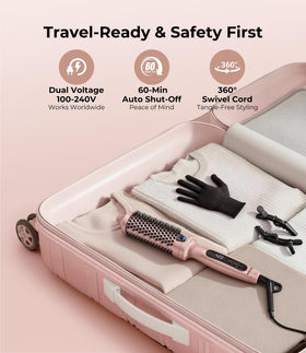 Terviiix dual voltage travel-ready design for on-the-go styling.