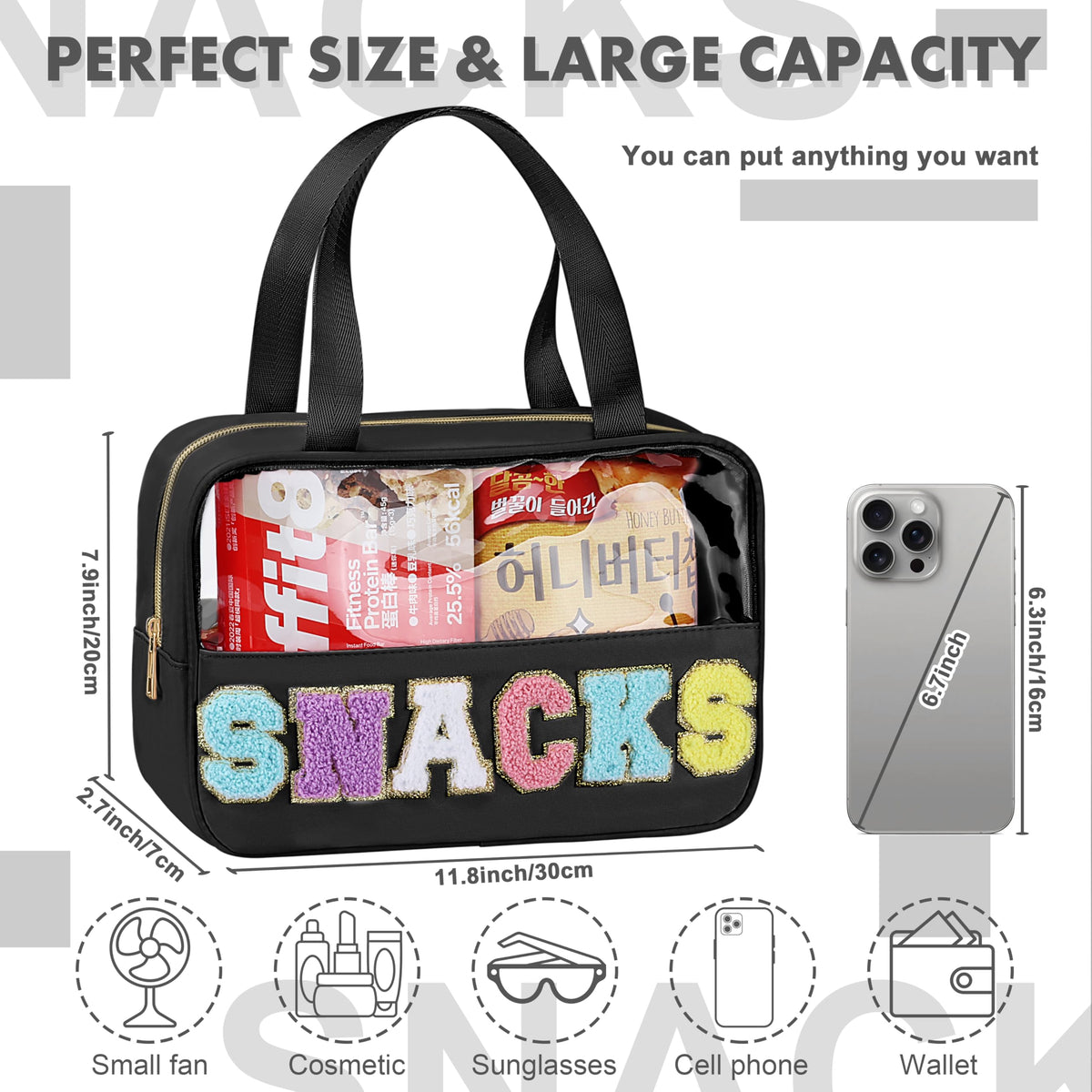 TESAFNG clear travel bag; see-through design for quick access.