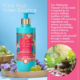 After-shower application with Tesori d’Oriente Ayurveda Body Lotion demonstrates quick absorption.