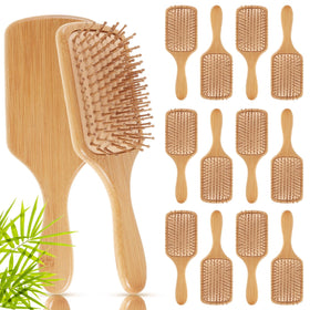 Tessco for you 12-piece bamboo hair brushes paddle design for bulk gifting and DIY engraving