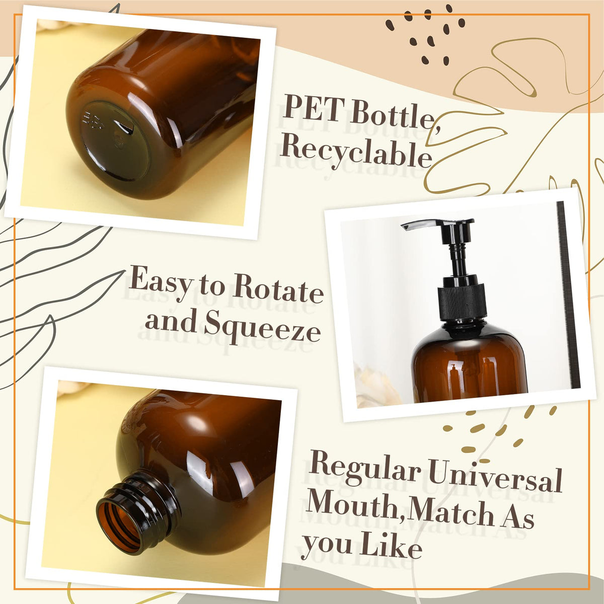 Tessco for you 12oz dispenser bottle—versatile for soap, lotion, shampoo.