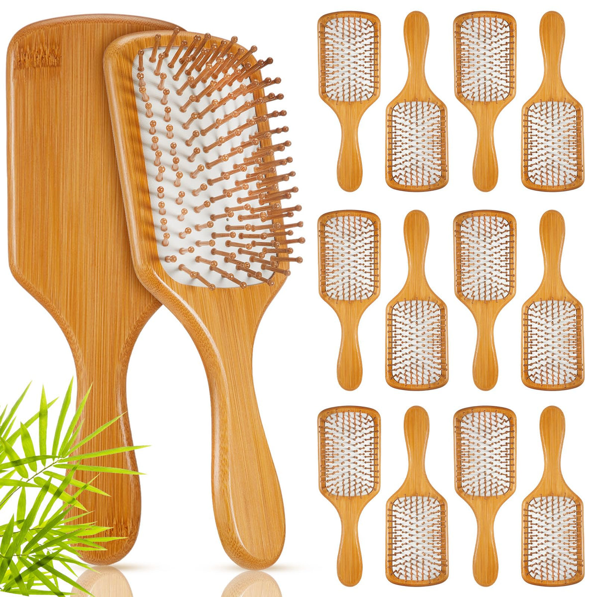 Tessco for you 12pc bamboo hair brushes bulk packaging ideal for gifting and DIY engraving