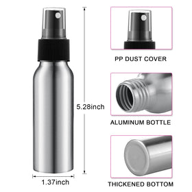 Tessco for you 2oz aluminum bottle cap provides secure spray for travel.