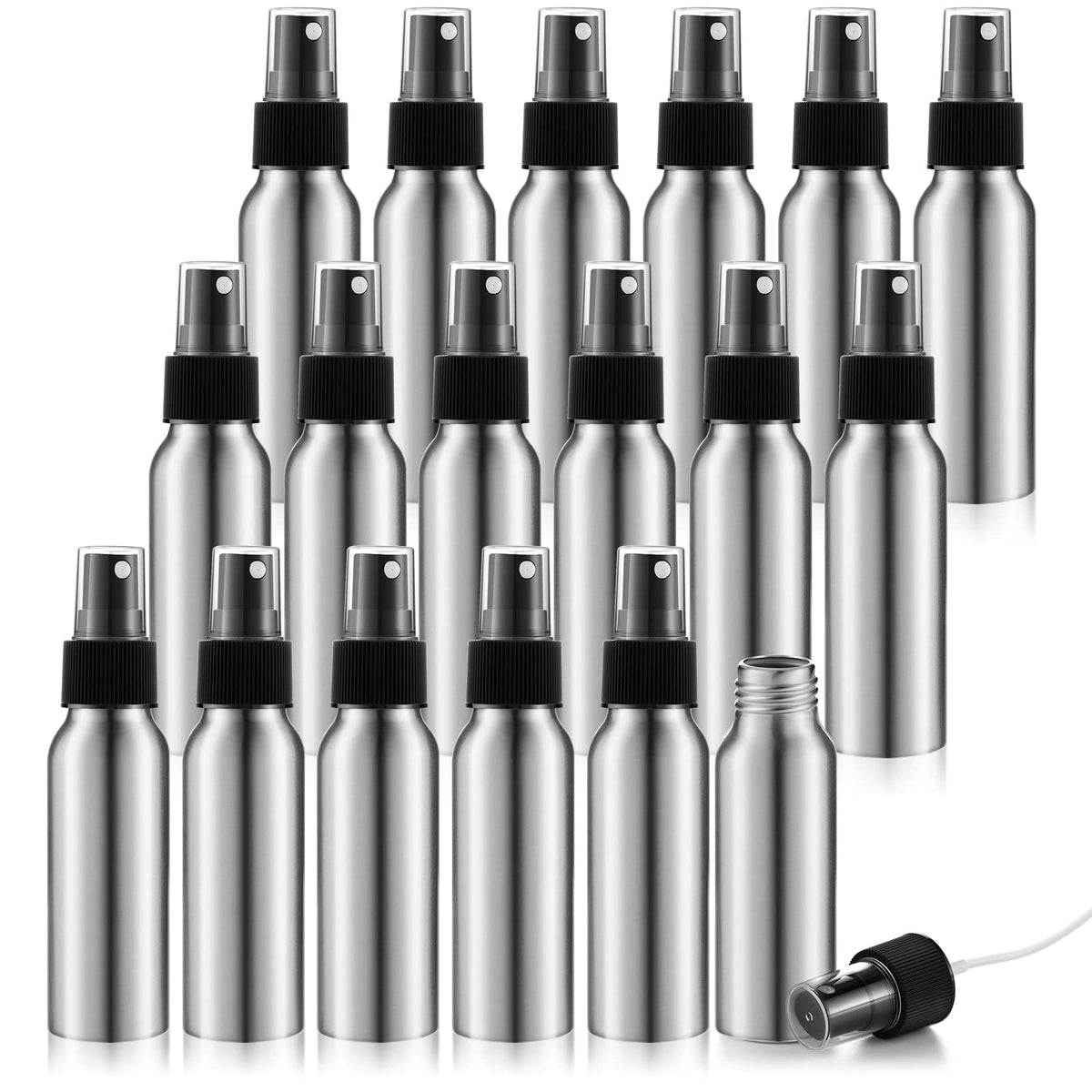 Tessco for you 2oz aluminum mist bottle pour demonstrates smooth atomization for cosmetics.