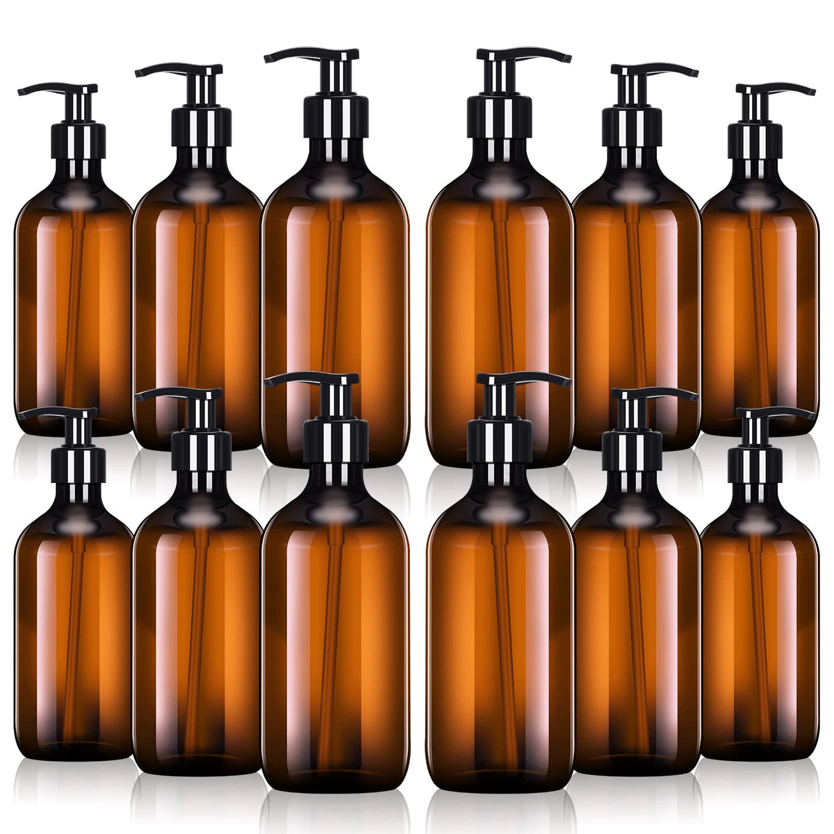 Tessco for you amber pump bottle with 16.9 oz capacity for soap or lotion