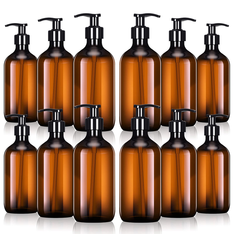 Tessco for you amber pump bottle with 16.9 oz capacity for soap or lotion