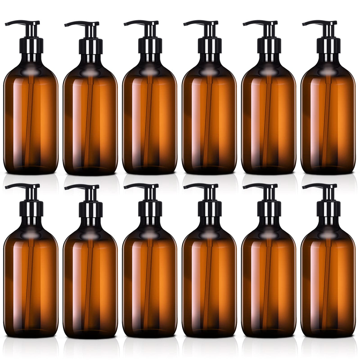 Tessco for you amber bottle pump set—durable and refillable for daily use.