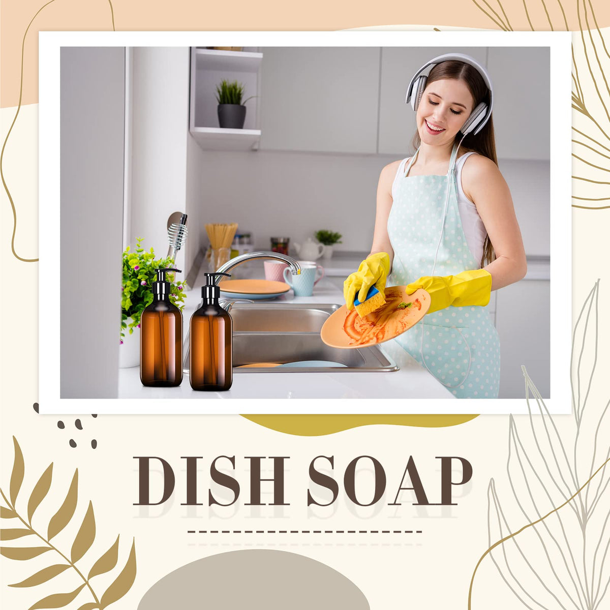 Tessco for you amber pump bottle on kitchen counter for easy access