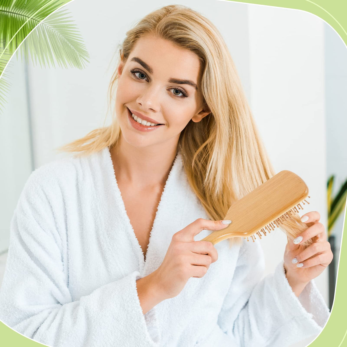 Tessco for you anti-static bamboo detangling brush reduces static without pulling